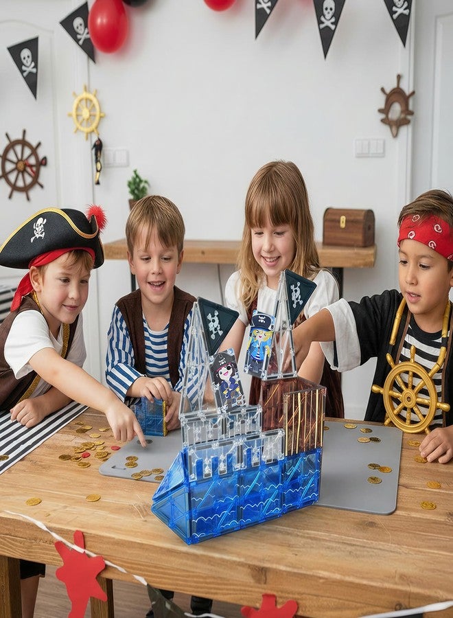Bmag Magnetic Tiles for Kids,32 PCS Pirate Set with 3D Magnet Building Blocks, STEM Educational Toys for Preschool Learning, Gift for Boys & Girls Age 3 4 5+ - Image 5